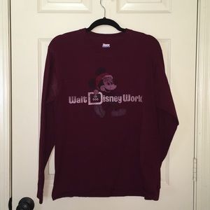 Maroon Christmas Mickey Disney long sleeve tshirt